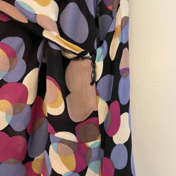 Odille / Anthropologie Polka dot Tiered Silk Top - Picture 3 of 5